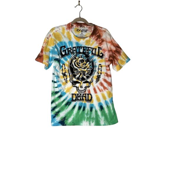 Liquid Blue size M T-shirt Grateful Dead Tye-dye  skull bright hippie dead-head - Picture 1 of 7